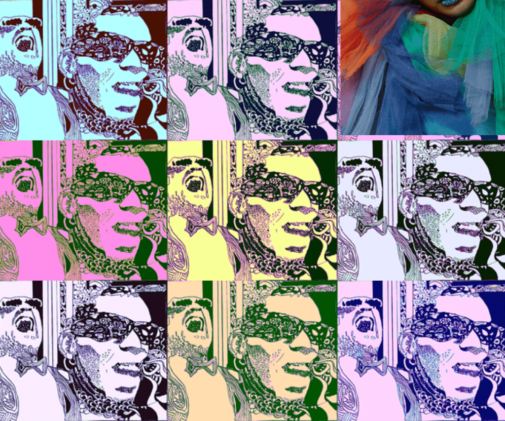 Une popart qui met en valeur un portrait à la manière du Célèbre Andy Warhol