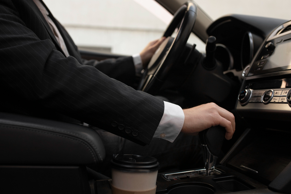 un chauffeur vtc au volant