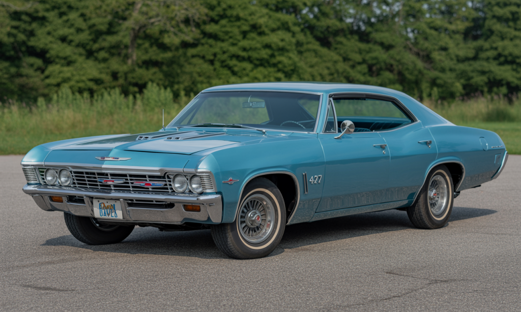 découvrez la chevy impala 4 portes 1967 avec moteur 427 : dimensions, fiche technique détaillée, équipements et options disponibles pour la version super sport (ss).