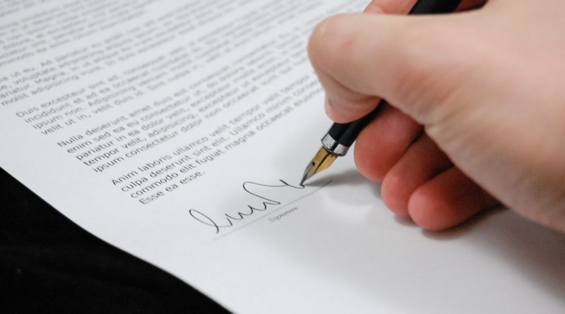 signature d'un document