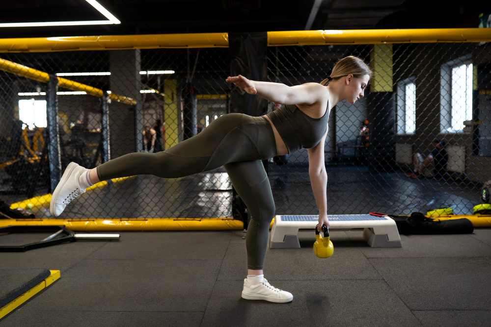 femme qui fait de la gym fitness