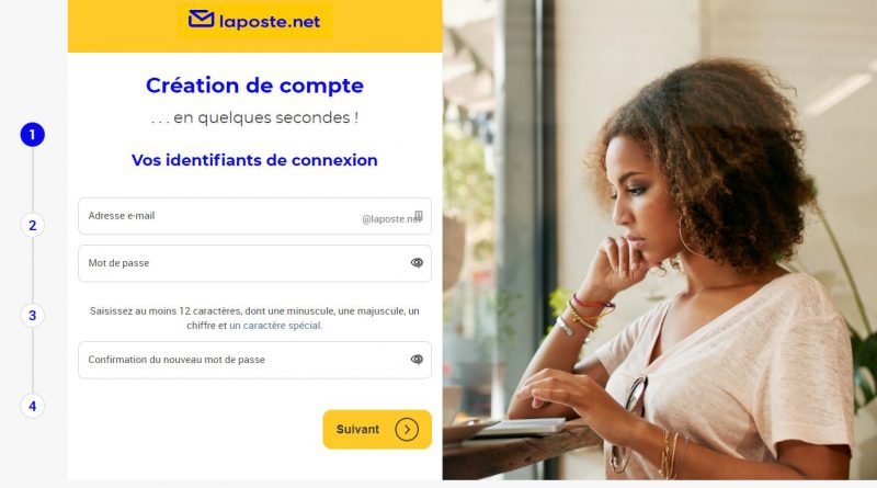 interface de laposte.net messagerie